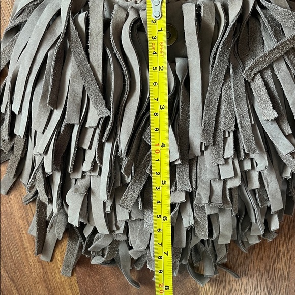 EUC Frye grey Fringe leather Crossbody Bag - Picture 15 of 16